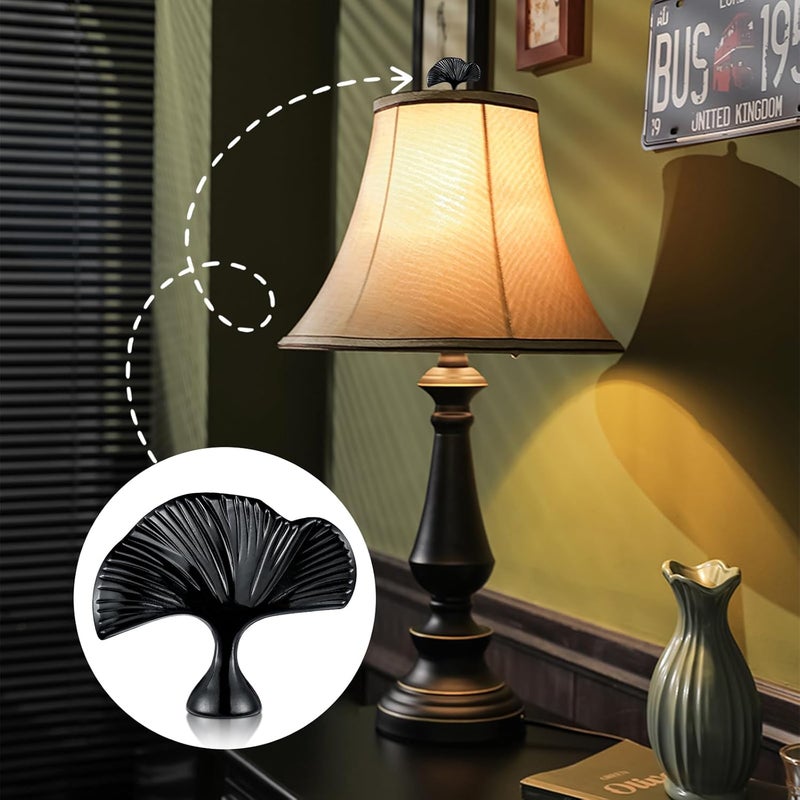 GooChan Vintage Lamp Finial Cap Knob,Leaf Shaped Metal Finial for Lamp Shade Top,Dual-Thread Top Screw for Lampshade,Retro Lamp Top Decorations - Image 3